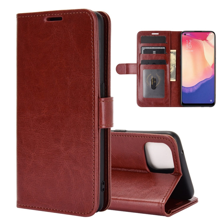

For OPPO Reno4 SE R64 Texture Single Horizontal Flip Protective Case with Holder & Card Slots & Wallet& Photo Frame(Brown)