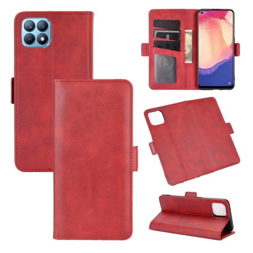 

For OPPO Reno4 SE Dual-side Magnetic Buckle Horizontal Flip Leather Case with Holder & Card Slots & Wallet(Red)