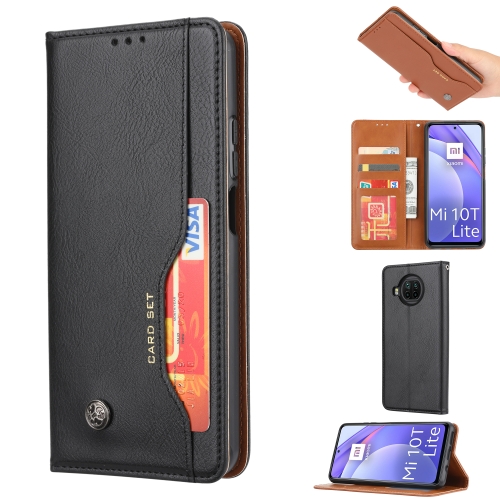 

For Xiaomi Mi 10T Lite Knead Skin Texture Horizontal Flip Leather Case with Photo Frame & Holder & Card Slots & Wallet(Black)