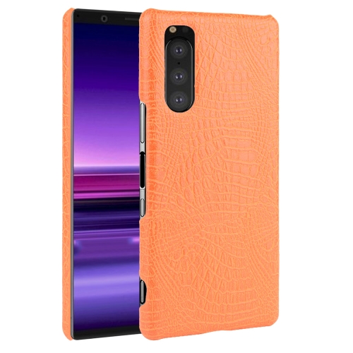 

For Sony Xperia 5 II Shockproof Crocodile Texture PC + PU Case(Orange)