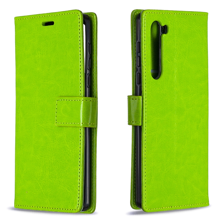 

For Motorola Edge Crazy Horse Texture Horizontal Flip Leather Case with Holder & Card Slots & Wallet & Photo Frame(Green)