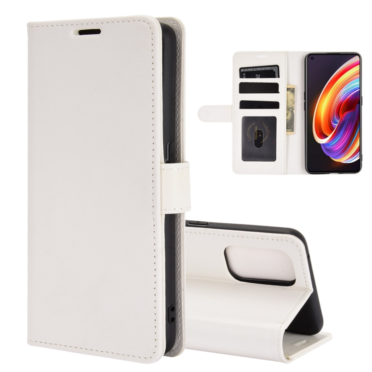

For OPPO Realme X7 R64 Texture Single Horizontal Flip Protective Case with Holder & Card Slots & Wallet& Photo Frame(White)