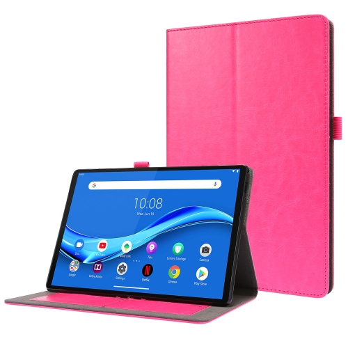 

For Lenovo Tab M10 10.1 2-Folding Business Horizontal Flip PU Leather Case with Card Slots & Holder(RoseRed)