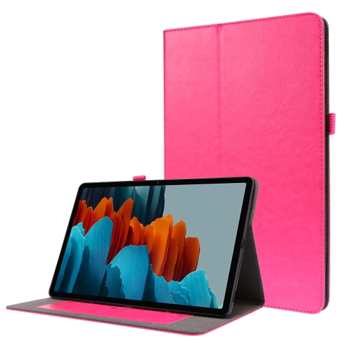 

For Samsung Galaxy Tab S7+ T970/T976B 2-Folding Business Horizontal Flip PU Leather Case with Card Slots & Holder(RoseRed)