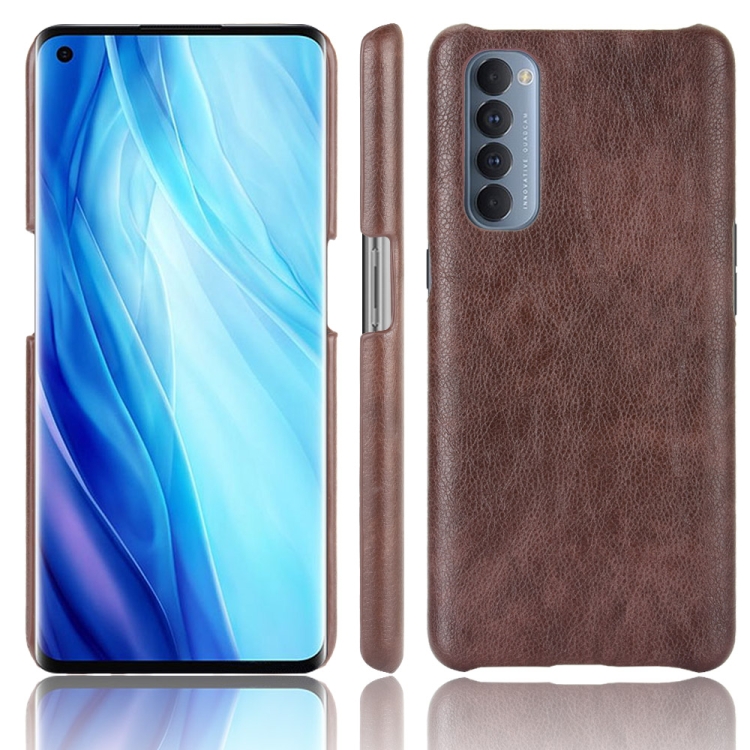 

For OPPO Reno4 Pro 4G (Foreign India Version) Shockproof Litchi Texture PC + PU Case(Brown)