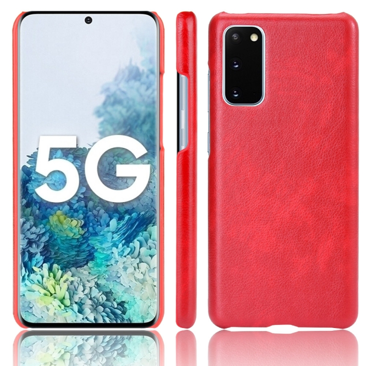 

For Samsung Galaxy S20 FE Shockproof Litchi Texture PC + PU Case(Red)