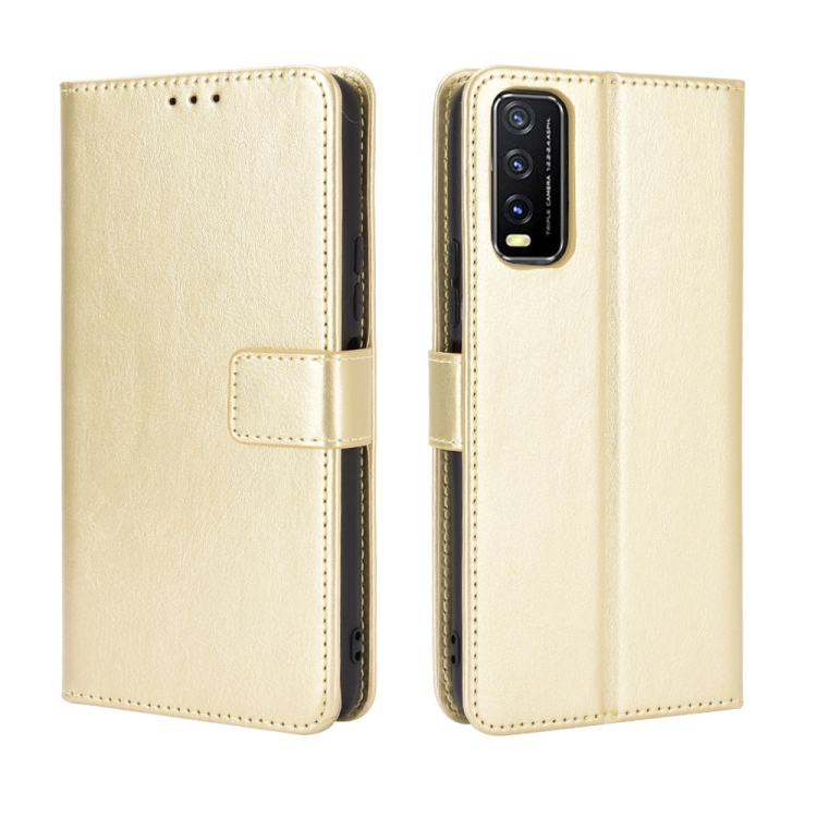 

For VIVO Y20 2020/ Y20i Retro Crazy Horse Texture Horizontal Flip Leather Case , with Holder & Card Slots & Photo Frame(Gold)