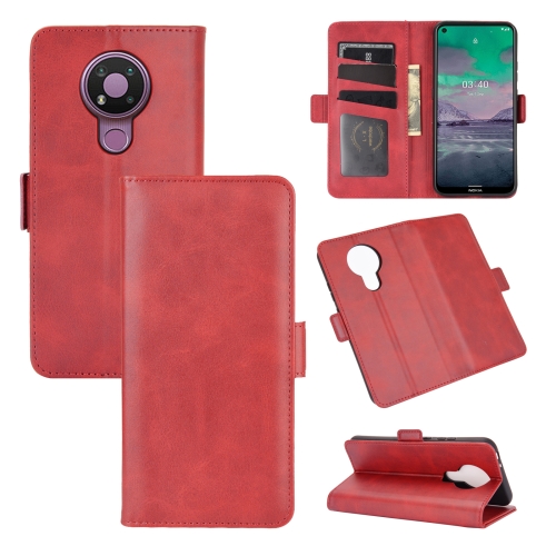 

For Nokia 3.4 Dual-side Magnetic Buckle Horizontal Flip Leather Case with Holder & Card Slots & Wallet(Red)