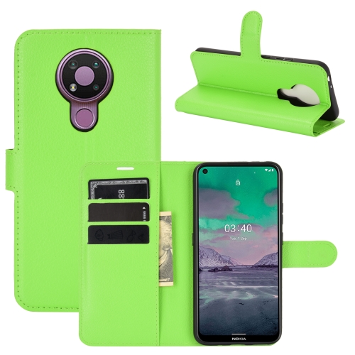 

For Nokia 3.4 Litchi Texture Horizontal Flip Protective Case with Holder & Card Slots & Wallet(Green)