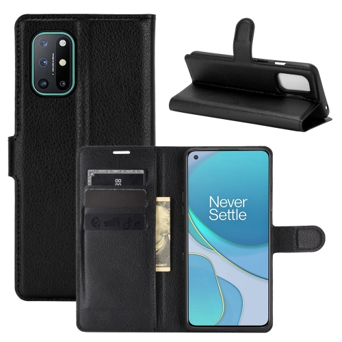 

For OnePlus 8T Litchi Texture Horizontal Flip Protective Case with Holder & Card Slots & Wallet(Black)