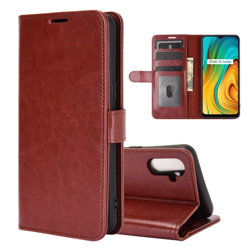 

For OPPO Realme C3 without Fingerprint R64 Texture Single Horizontal Flip Protective Case with Holder & Card Slots & Wallet& Photo Frame(Brown)