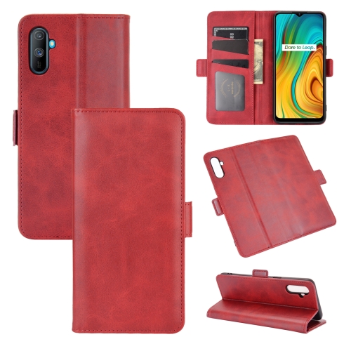 

For OPPO Realme C3 without Fingerprint Dual-side Magnetic Buckle Horizontal Flip Leather Case with Holder & Card Slots & Wallet(Red)