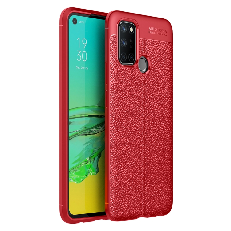 

For OPPO Realme 7i Litchi Texture TPU Shockproof Case(Red)