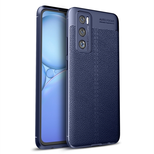 

For vivo V20 SE Litchi Texture TPU Shockproof Case(Navy Blue)