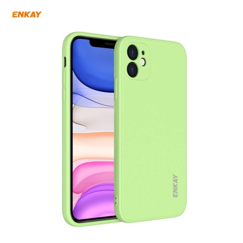 

For iPhone 11 Pro Hat-Prince ENKAY ENK-PC064 Liquid Silicone Straight Edge Shockproof Protective Case(Light Green)