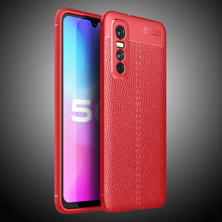 

For vivo Y73s Litchi Texture TPU Shockproof Case(Red)