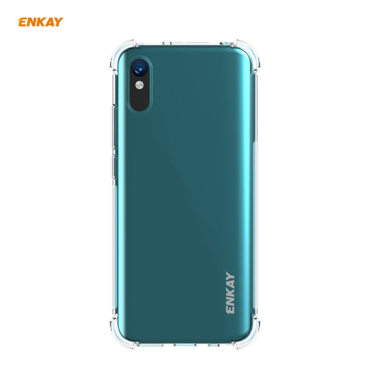 

For Xiaomi Redmi 9A Hat-Prince ENKAY Clear TPU Shockproof Case Soft Anti-slip Cover