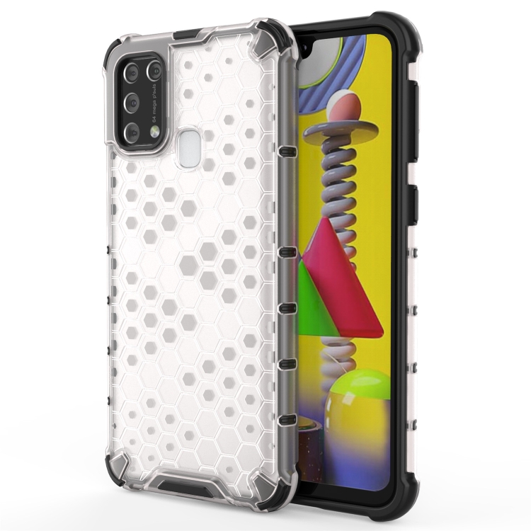 

For Samsung Galaxy M31 Shockproof Honeycomb PC + TPU Case(White)