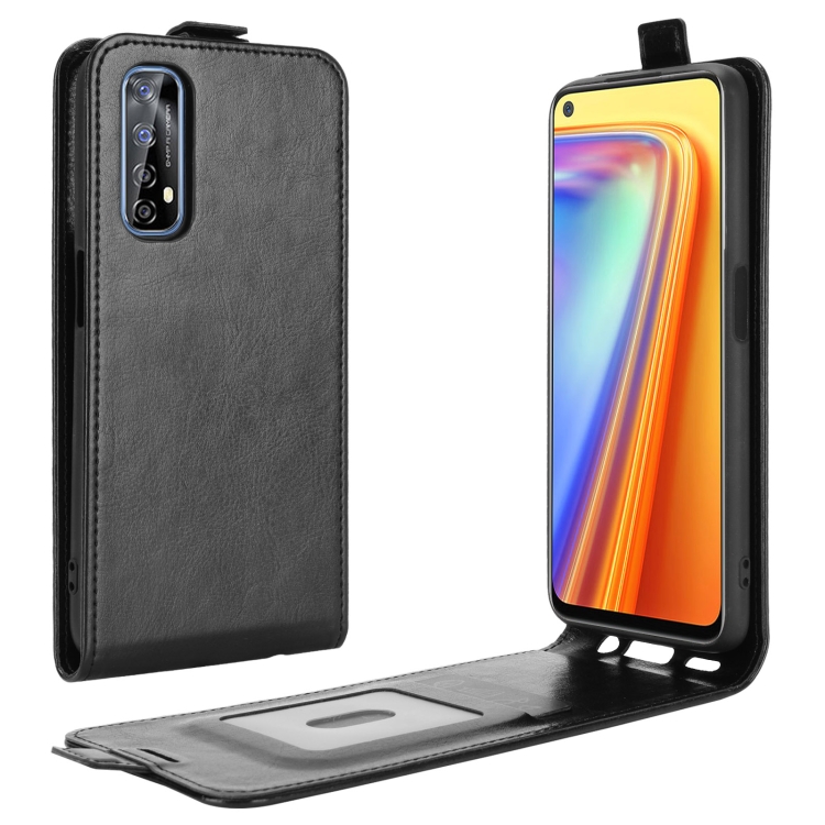 

For OPPO Realme 7 R64 Texture Single Vertical Flip Leather Protective Case with Card Slots & Photo Frame(Black)