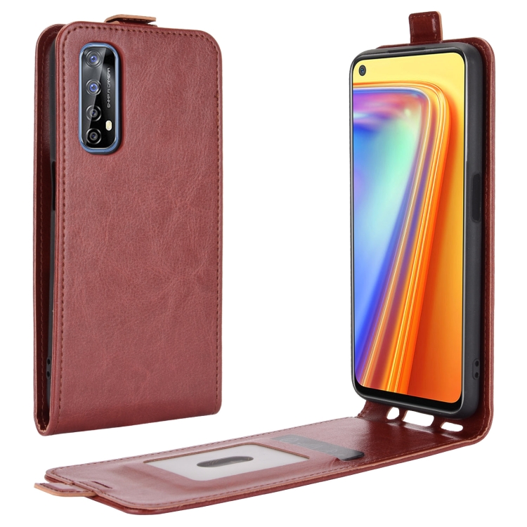 

For OPPO Realme 7 R64 Texture Single Vertical Flip Leather Protective Case with Card Slots & Photo Frame(Brown)
