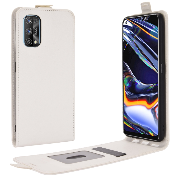 

For OPPO Realme 7 Pro R64 Texture Single Vertical Flip Leather Protective Case with Card Slots & Photo Frame(White)