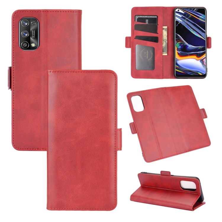 

For OPPO Realme 7 Pro Dual-side Magnetic Buckle Horizontal Flip Leather Case with Holder & Card Slots & Wallet(Red)