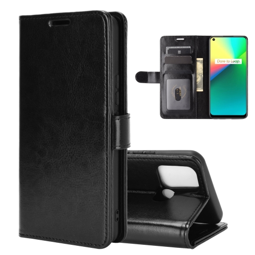 

For OPPO Realme 7i / Realme C17 R64 Texture Single Horizontal Flip Protective Case with Holder & Card Slots & Wallet& Photo Frame(Black)