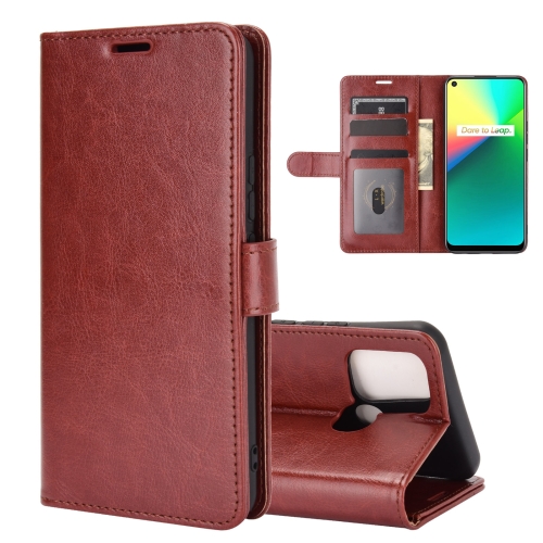 

For OPPO Realme 7i / Realme C17 R64 Texture Single Horizontal Flip Protective Case with Holder & Card Slots & Wallet& Photo Frame(Brown)