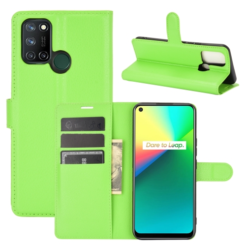 

For OPPO Realme 7i / Realme C17 Litchi Texture Horizontal Flip Protective Case with Holder & Card Slots & Wallet(Green)