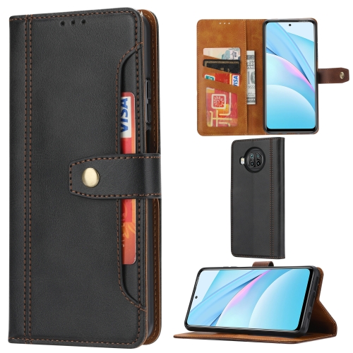 

For Xiaomi Mi 10T Lite Calf Texture Double Fold Clasp Horizontal Flip Leather Case with Photo Frame & Holder & Card Slots & Wallet(Black)