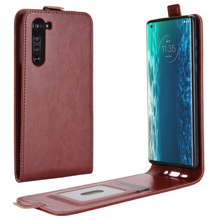

For Motorola Edge R64 Texture Single Vertical Flip Leather Protective Case with Card Slots & Photo Frame(Brown)