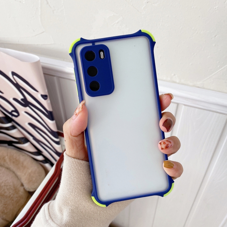 

For Huawei P40 TPU + PC Four-Corner Shockproof Skin-feel Case(Deep Blue)