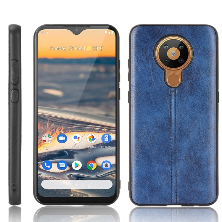 

For Nokia 5.3 Shockproof Sewing Cow Pattern Skin PC + PU + TPU Case(Blue)