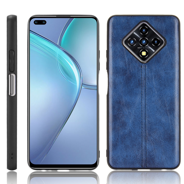 

For Infinix Zero 8 Shockproof Sewing Cow Pattern Skin PC + PU + TPU Case(Blue)