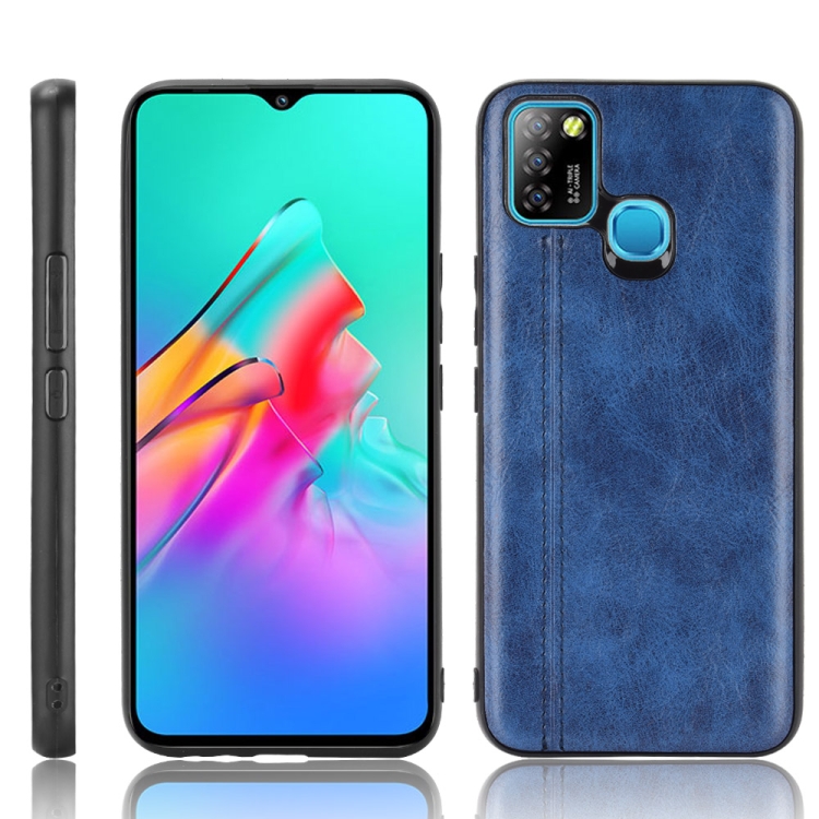 

For Infinix Smart 5 Shockproof Sewing Cow Pattern Skin PC + PU + TPU Case(Blue)