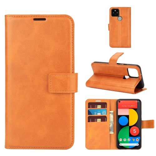 

For Google Pixel 5 XL / 4a 5G Retro Calf Pattern Buckle Horizontal Flip Leather Case with Holder & Card Slots & Wallet(Yellow)