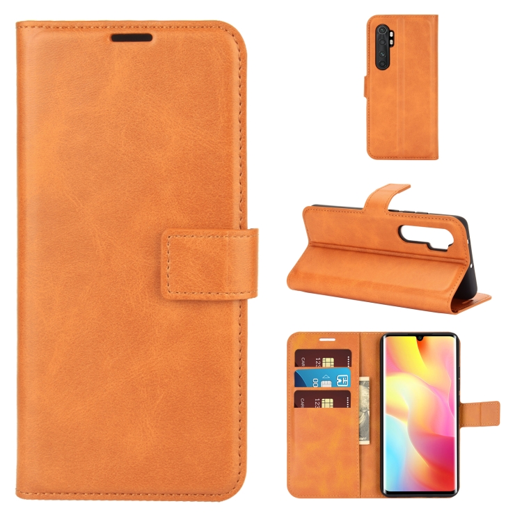 

For Xiaomi Mi Note 10 Lite Retro Calf Pattern Buckle Horizontal Flip Leather Case with Holder & Card Slots & Wallet(Yellow)
