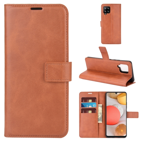 

For Samsung Galaxy A42 5G Retro Calf Pattern Buckle Horizontal Flip Leather Case with Holder & Card Slots & Wallet(Light Brown)