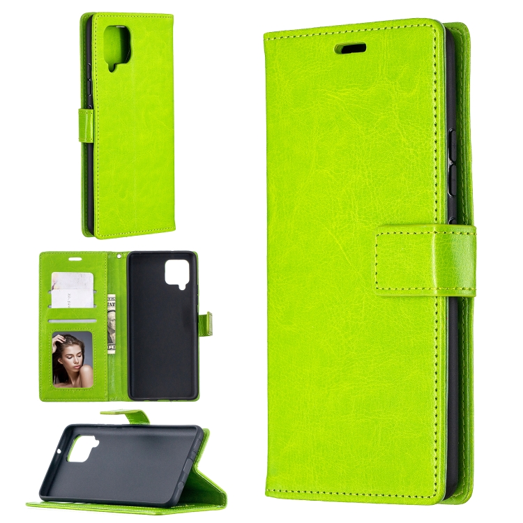 

For Samsung Galaxy A42 5G Crazy Horse Texture Horizontal Flip Leather Case with Holder & Card Slots & Wallet & Photo Frame(Green)