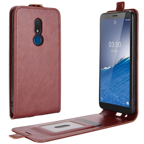 

For Nokia C3 R64 Texture Single Vertical Flip Leather Protective Case with Card Slots & Photo Frame(Brown)