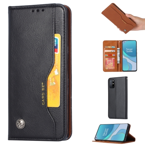 

For OnePlus 8T Knead Skin Texture Horizontal Flip Leather Case with Photo Frame & Holder & Card Slots & Wallet(Black)
