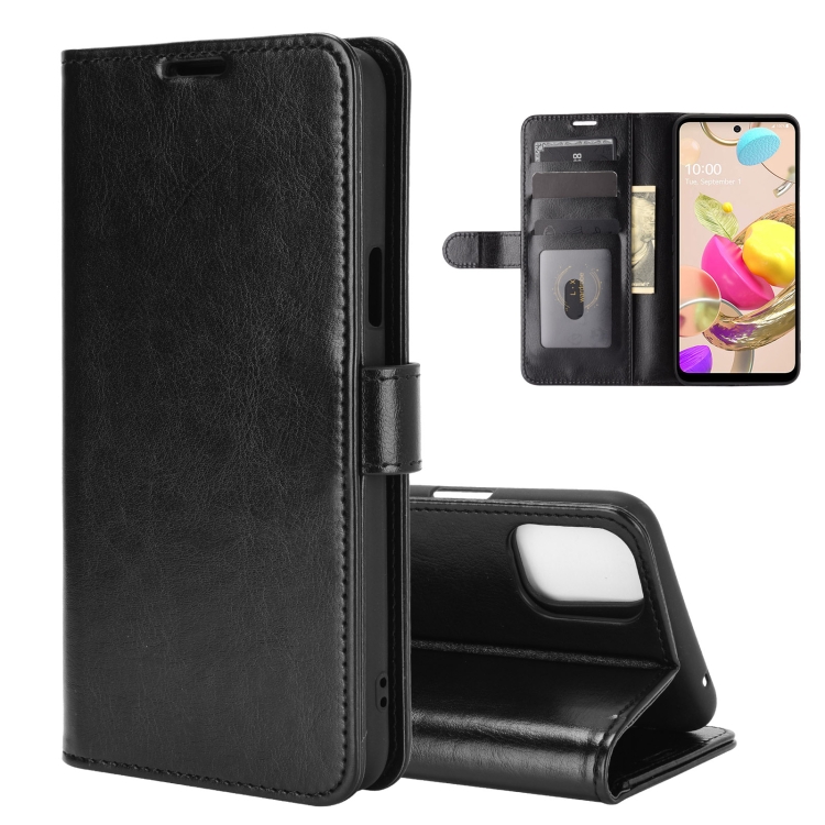 

For LG K42 R64 Texture Single Horizontal Flip Protective Case with Holder & Card Slots & Wallet& Photo Frame(Black)