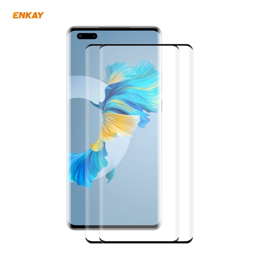 

2 PCS For Huawei Mate 40 Pro / 40 Pro+ / 40 RS Porsche Design ENKAY Hat-Prince 0.26mm 9H 3D Explosion-proof Full Screen Curved Heat Bending Tempered Glass Film