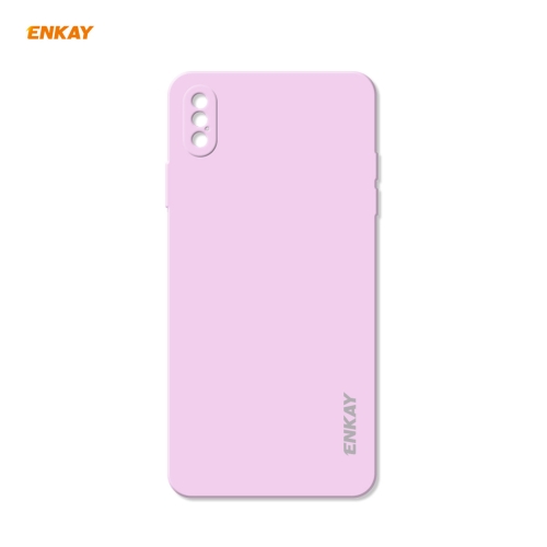 

ENKAY ENK-PC071 Hat-Prince Liquid Silicone Straight Edge Shockproof Protective Case For iPhone XS / X(Purple)