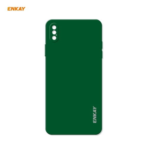 

ENKAY ENK-PC072 Hat-Prince Liquid Silicone Straight Edge Shockproof Protective Case For iPhone XS Max(Dark Green)