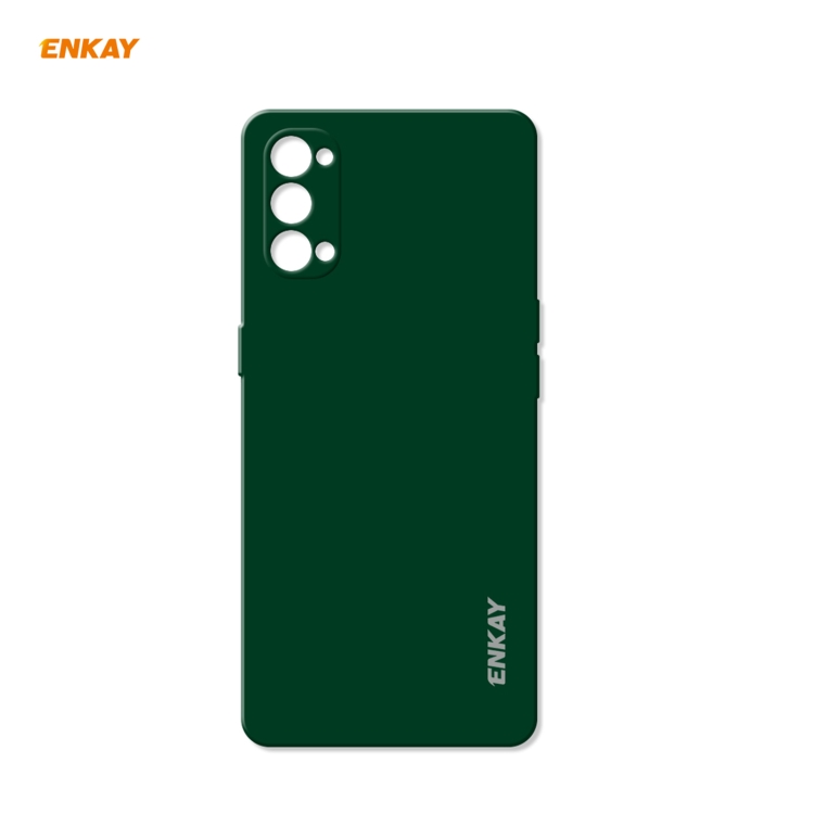 

For OPPO Reno4 ENKAY ENK-PC073 Hat-Prince Liquid Silicone Straight Edge Shockproof Protective Case(Dark Green)