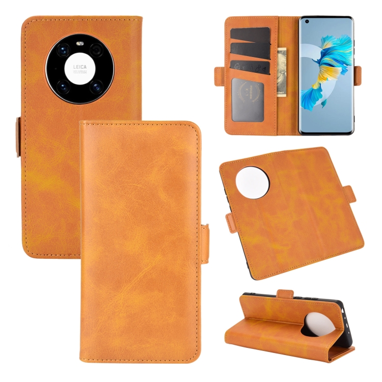 

For Huawei Mate 40 Dual-side Magnetic Buckle Horizontal Flip Leather Case with Holder & Card Slots & Wallet(Yellow)