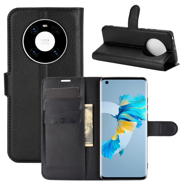 

For Huawei Mate 40 Litchi Texture Horizontal Flip Protective Case with Holder & Card Slots & Wallet(Black)