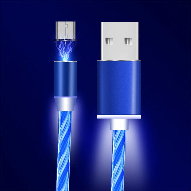 

USB to Micro USB 360-degree Magnetic Attraction Colorful Streamer Data Cable, Cable Length: 1m(Blue)