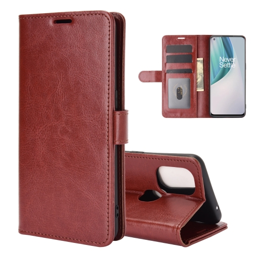 

For OnePlus Nord N10 5G R64 Texture Single Horizontal Flip Protective Case with Holder & Card Slots & Wallet& Photo Frame(Brown)